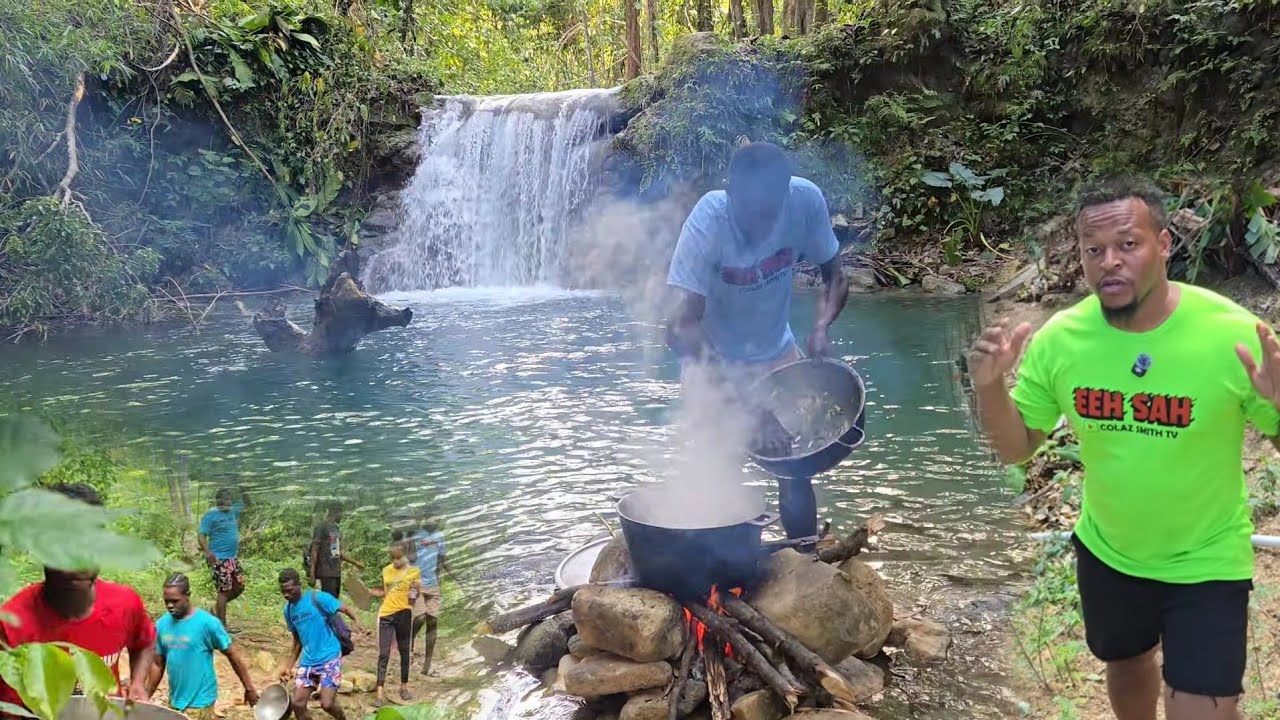 Cooking at twin sister river on Colaz birthday | river still a paradise after Hurricane 