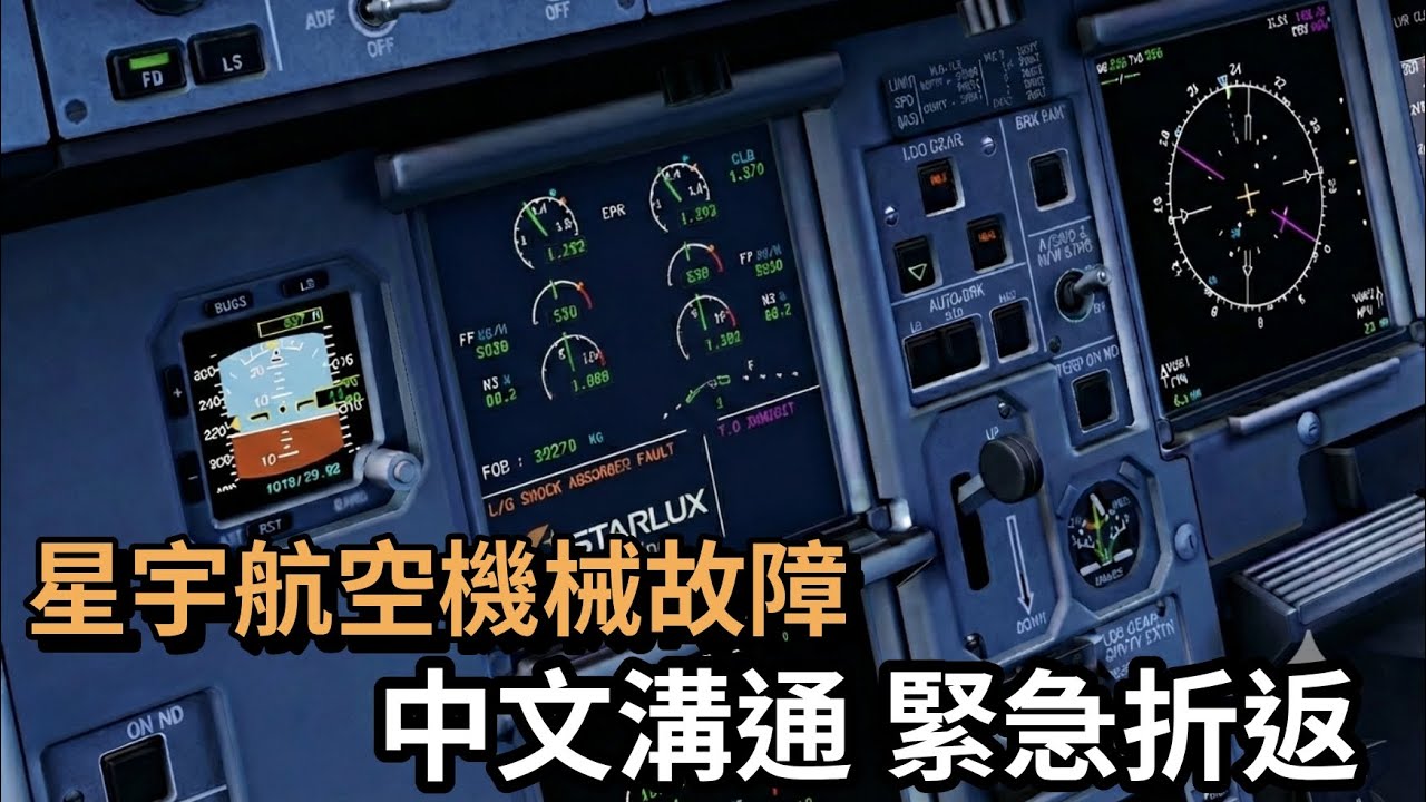 [真實錄音]星宇航空客機 機械故障 ，緊急返航迫降！用中文跟塔臺溝通，許多航班受到影響。
