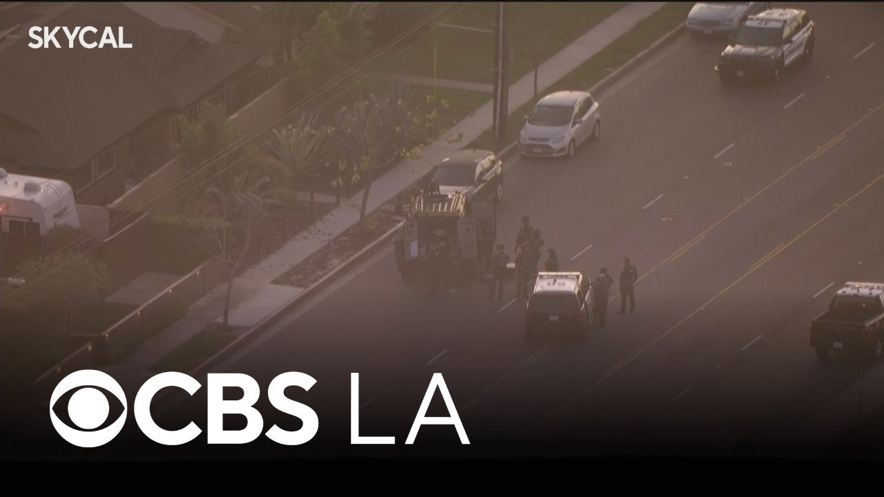 Police stage outside Huntington Beach home