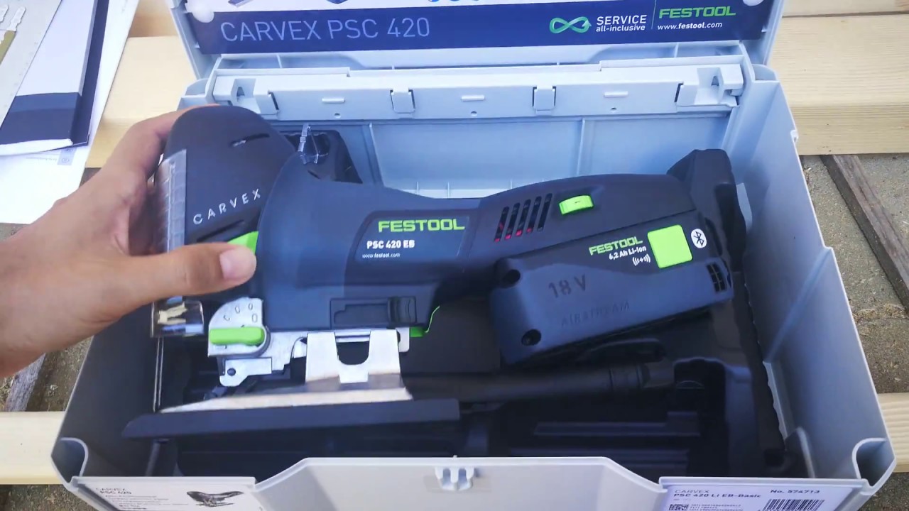 Unpacking / unboxing Cordless pendulum jigsaw Festool PSC 420 Li EB-Basic CARVEX 574713