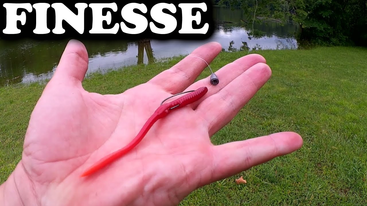 Finesse Bass Fishing with a Plastic Worm - Realistic Worm Texas Rig!