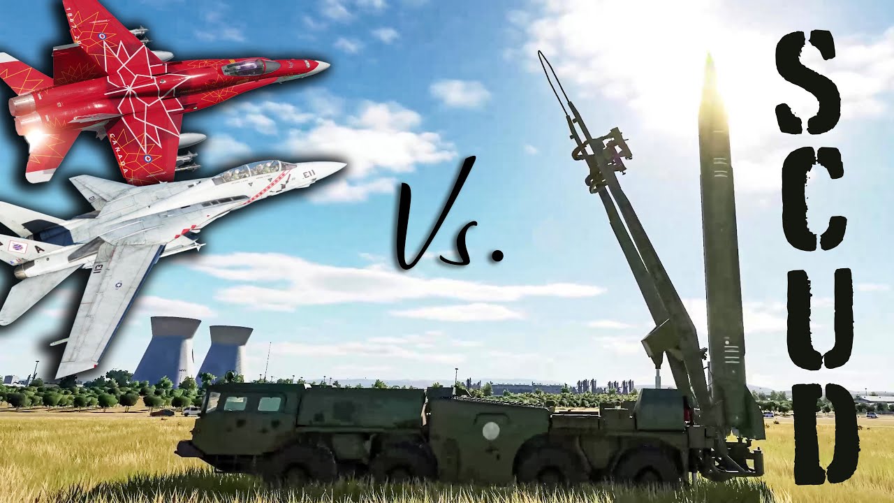 F14 Tomcat & F/A18 Hornet Aim120C vs. SCUD missile | Shoot it DOWN!