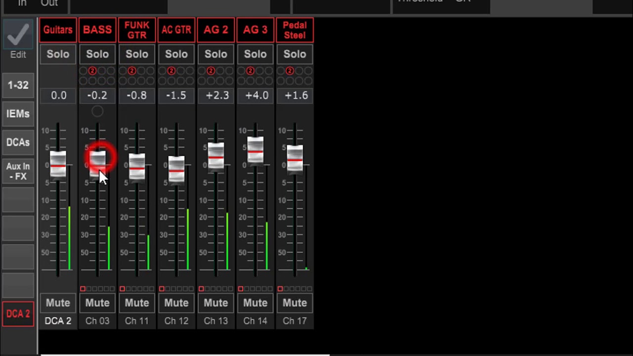 X32 Edit Customized For Mixing The Show Using DCAs