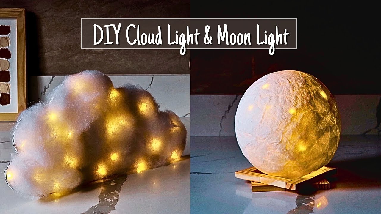 How to make Easy Cloud & Moon Lamp (tutorial) | Home Decor