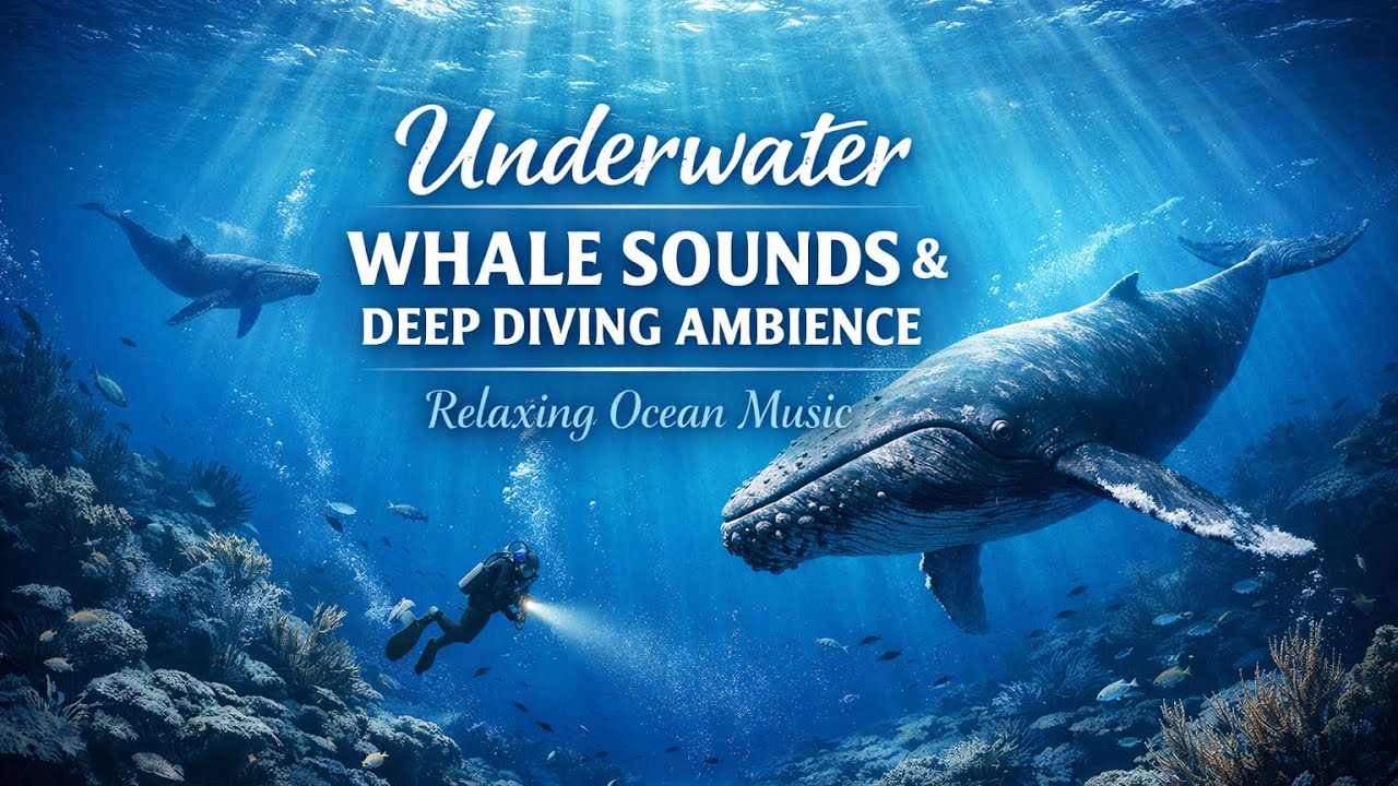 🌊 Underwater Whale Sounds & Deep Diving Ambience | Relaxing Ocean Music