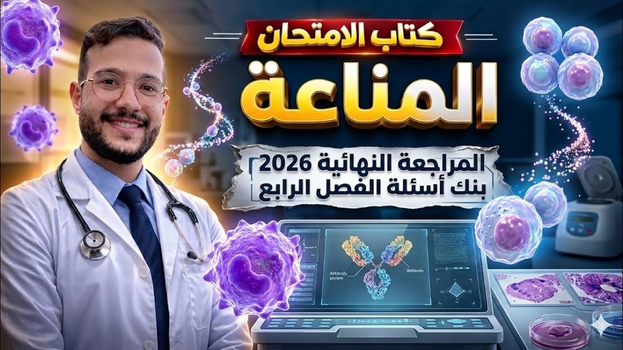 حل بنك اسئلة الفصل الرابع المناعة فى الكائنات الحية من كتاب الامتحان مراجعة نهائية 2026 تالته ثانوي 