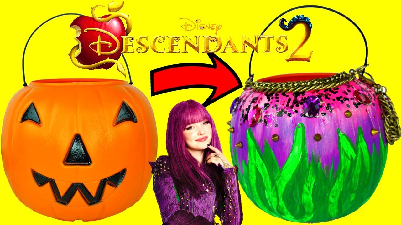 DESCENDANTS 2 MAL Inspired HALLOWEEN Trick Or Treat Pumpkin Basket DIY,