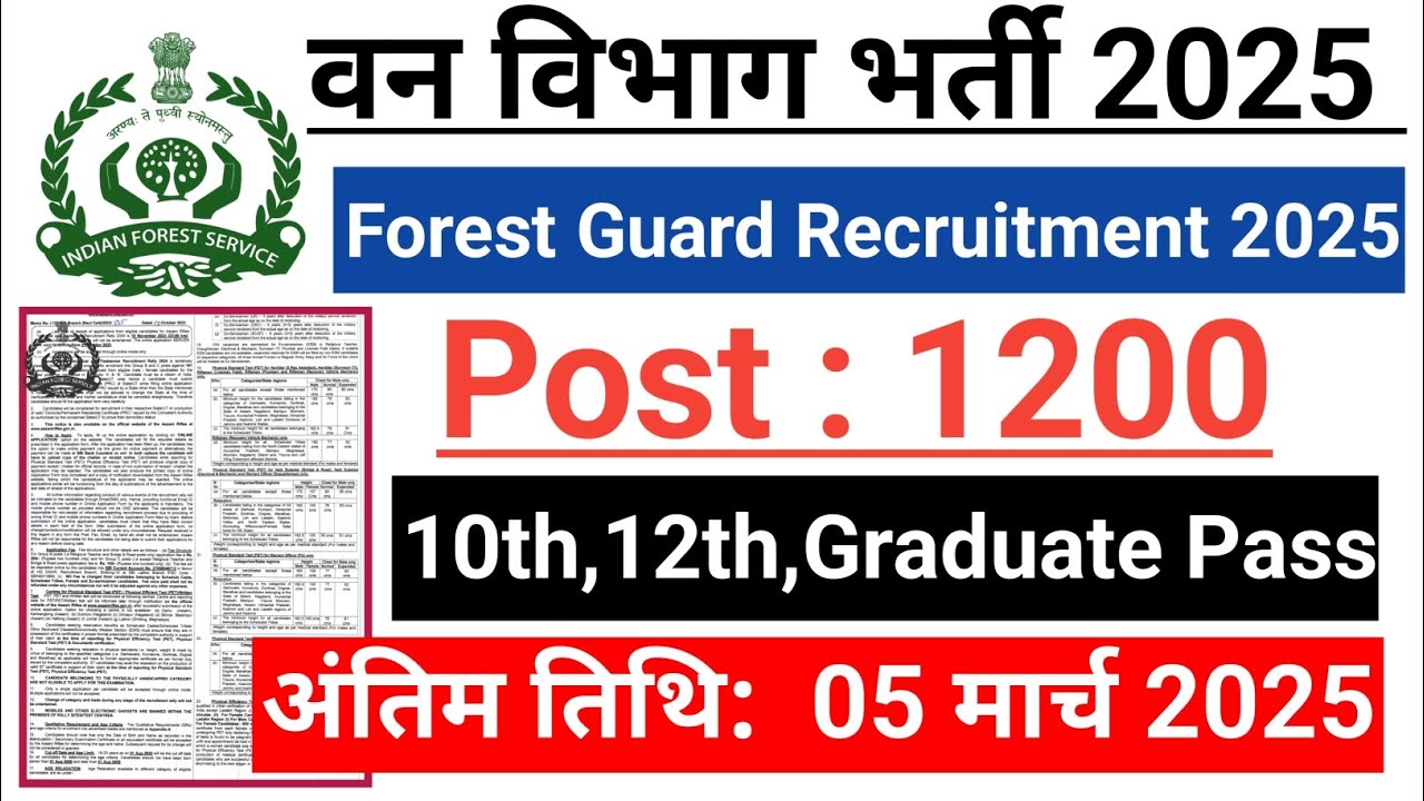 forest guard vacancy 2024, forest guard recruitment 2024, van vibhag bharti 2024, forest recruitment