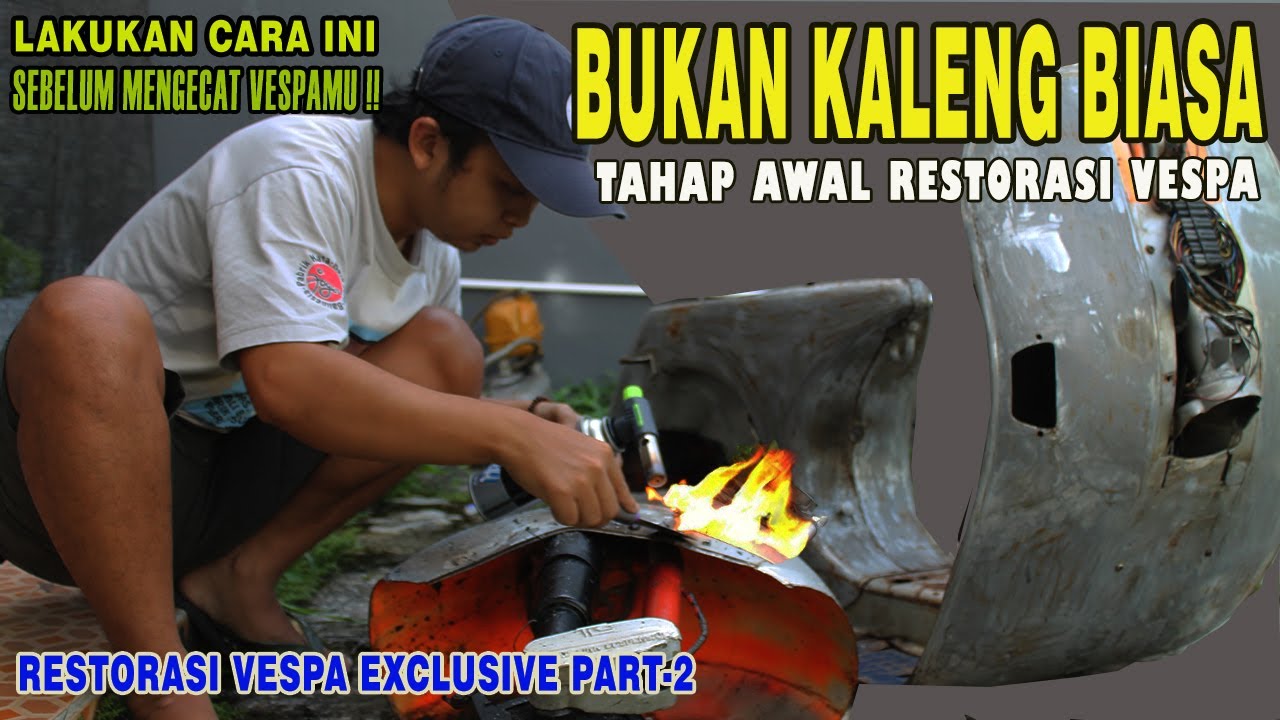 RESTORASI VESPA PART-2!! Kerok Total Cat Vespa sampai kaleng sebelum dicat