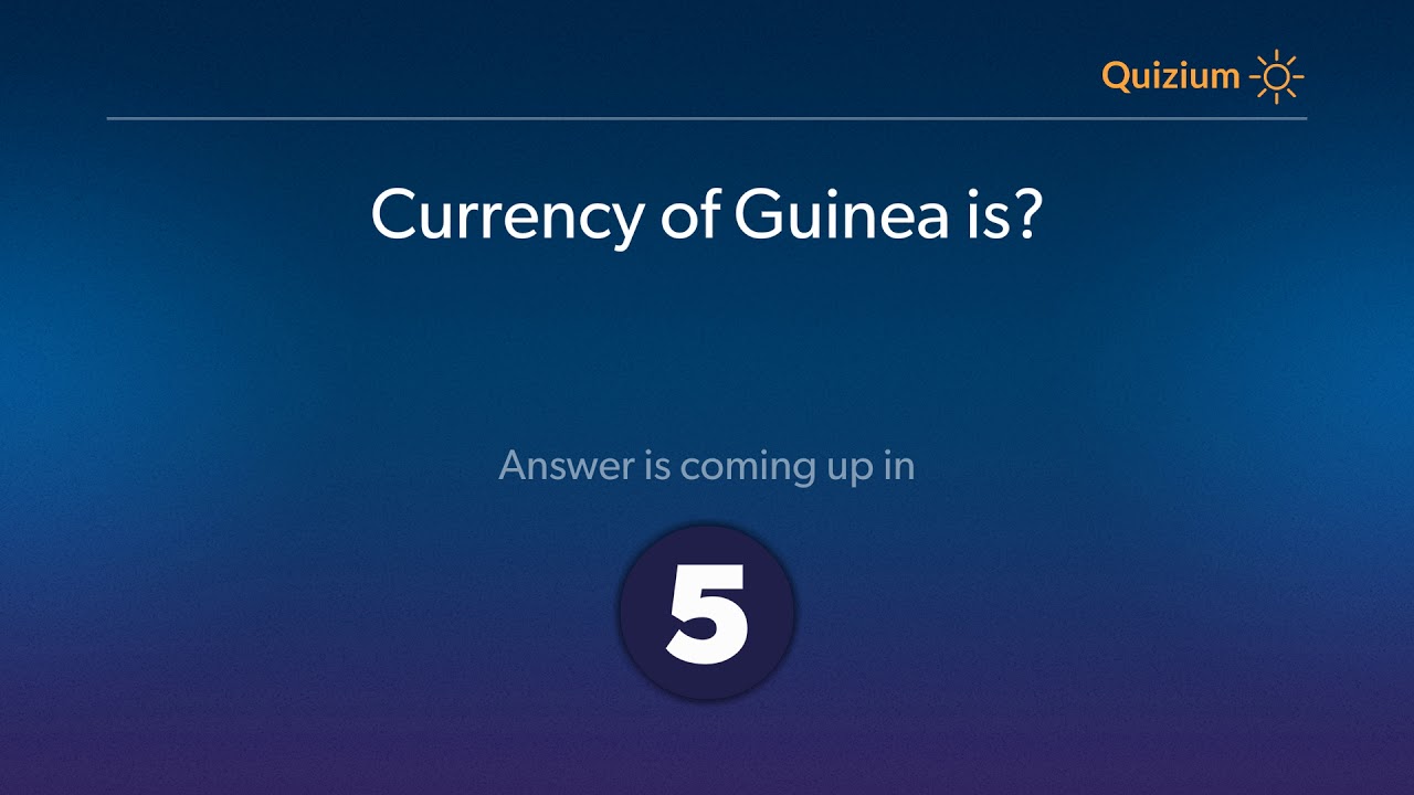 Currency of Guinea is?   Countries and Currencies Quiz