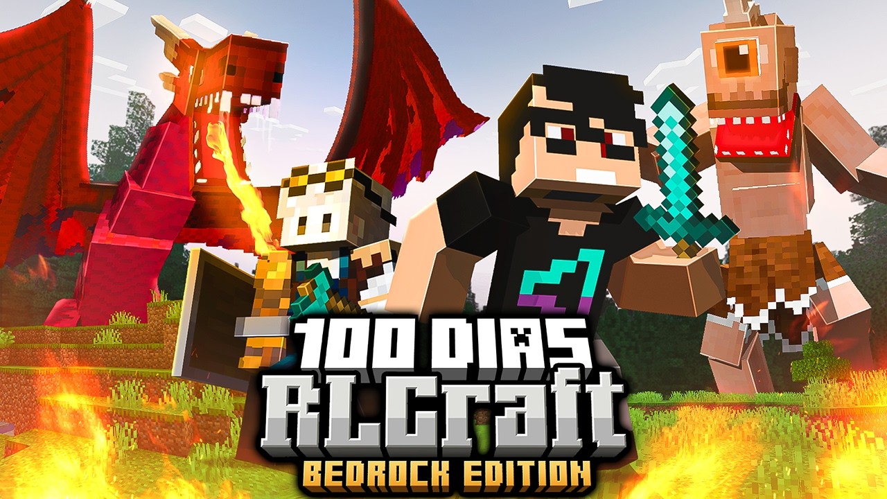 Sobrevivi 100 dias no RLCRAFT BEDROCK em DUPLA no Minecraft - O FILME