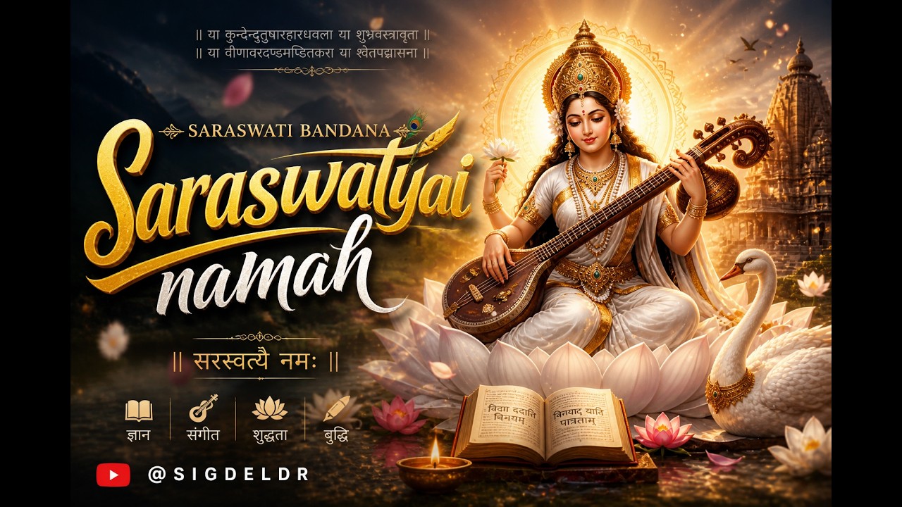 🎧🕉️ॐसरस्वत्यै नमो नमः | Saraswati Bandana🙏Om Saraswatai Namo Namah 🌸 