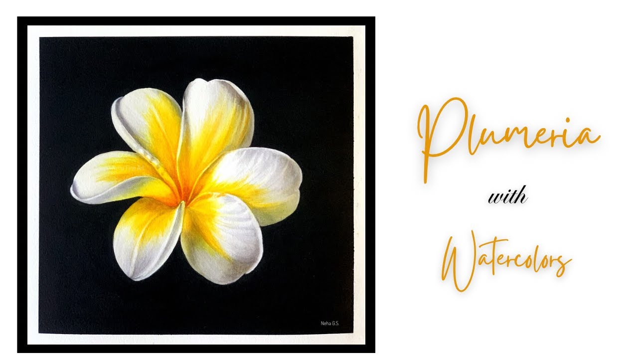 How to paint Plumeria/ Realistic watercolor painting