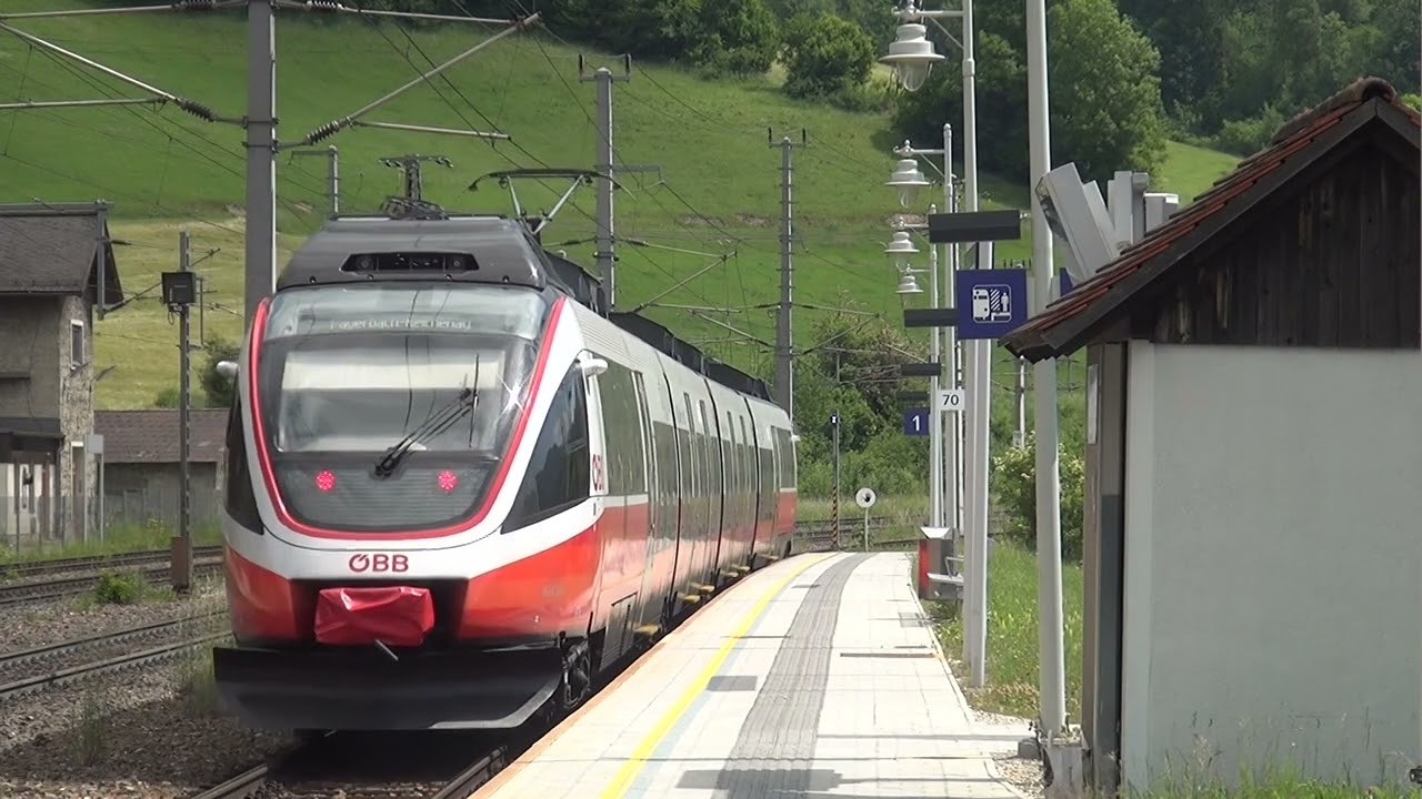 2021 - AT - Departure of &Ouml;BB 4024 Talent EMU in Spital Am Semmering station