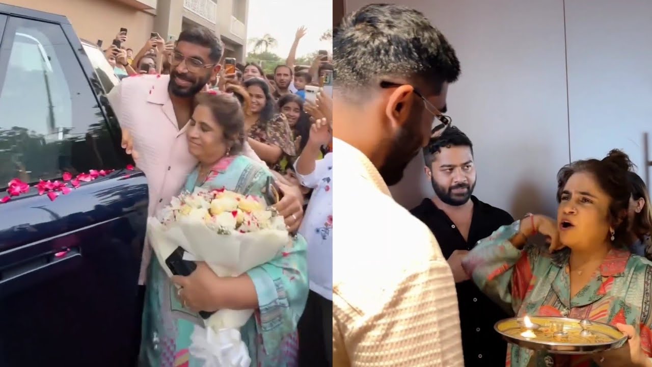 Bumrah Grand Welcome In Ahmedabad By His Family And Friends