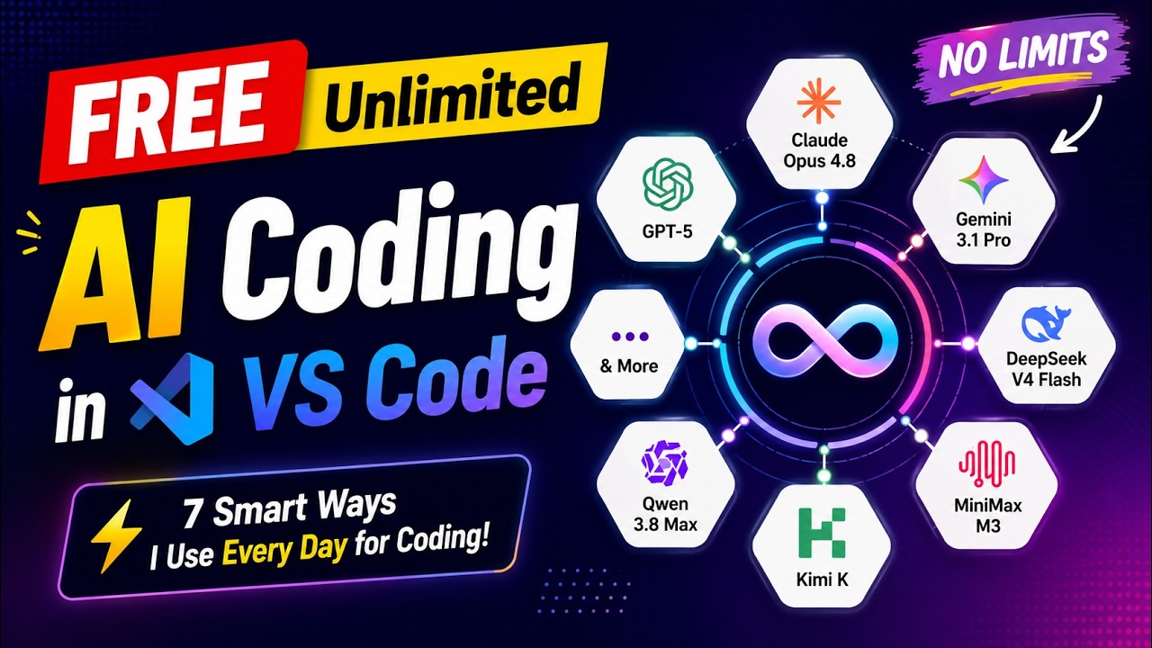 БЕСПЛАТНОЕ безлимитное использование ИИ для программирования в VS Code (Claude Opus, GPT-5, Gemin...