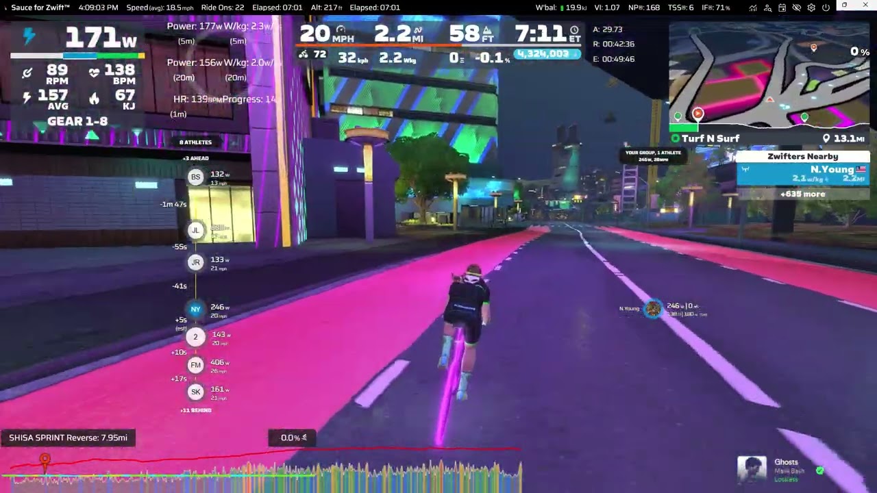 Virtual: Zwift - Turf N Surf in Makuri Islands - 15.31 miles