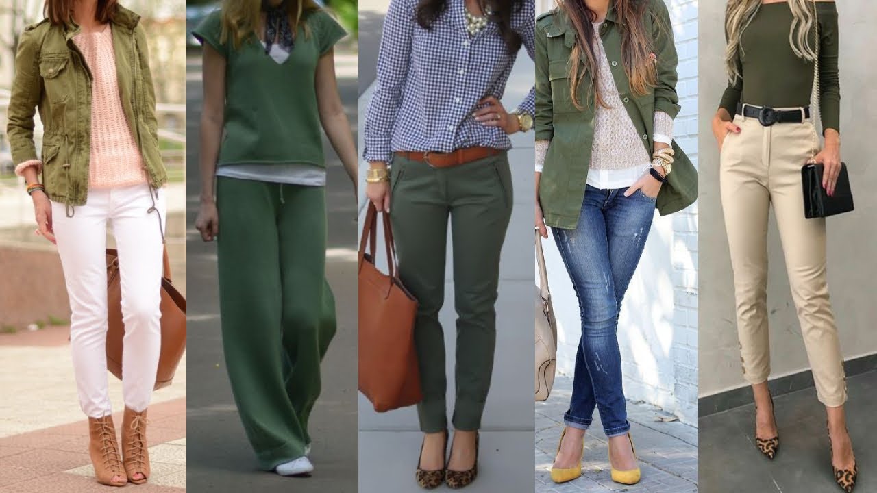 LOOKS Y OUTFITS EN COLOR VERDE OLIVA/ CONJUNTOS DE ROPA MODERNOS EN TONOS VERDE OLIVA COMBINACIONES