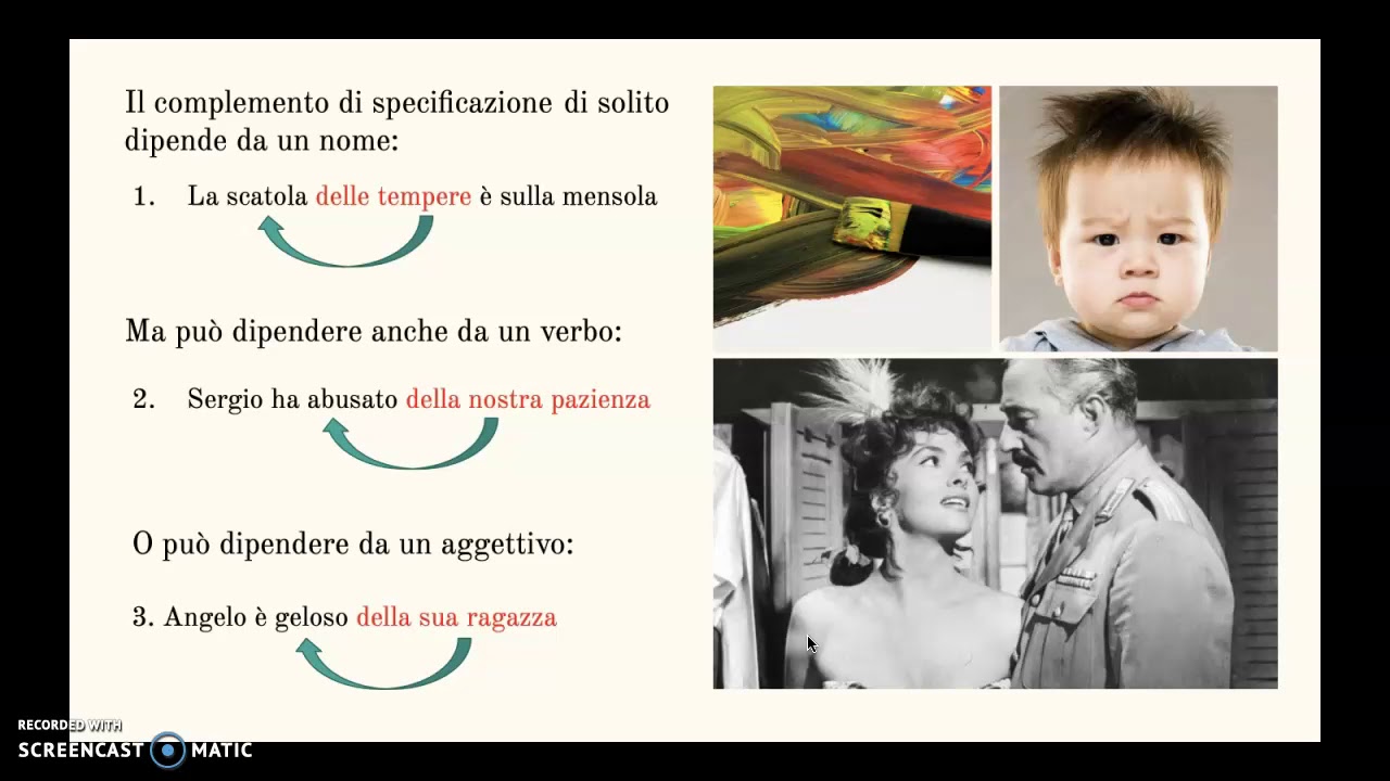 I complementi di specificazione e di termine