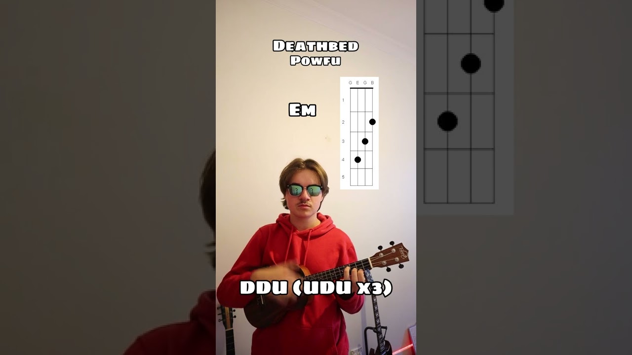 Deathbed - Powfu (Ukulele Tutorial) #shorts