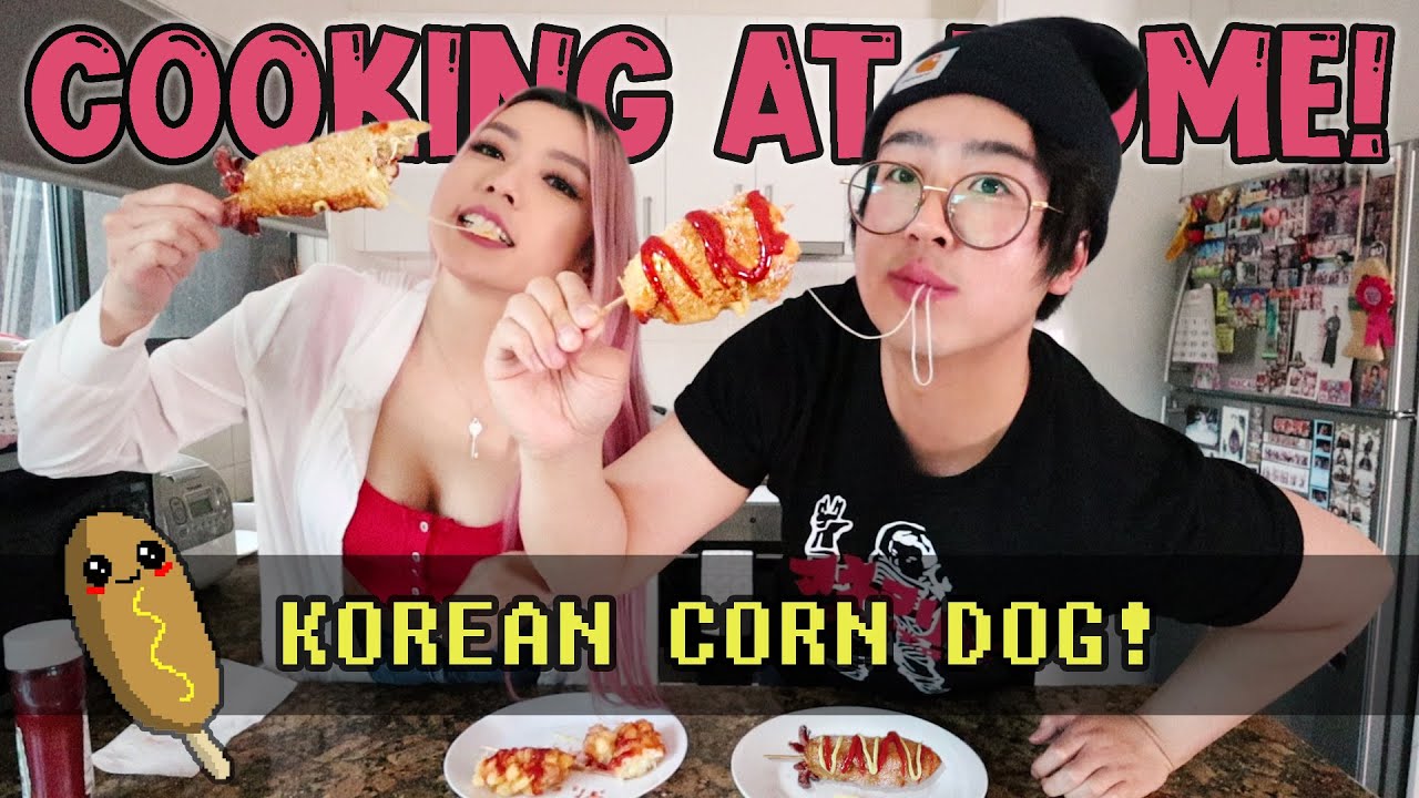 Korean KFC Cheesy Corndog - Lunch Time with Chonny & Dalena