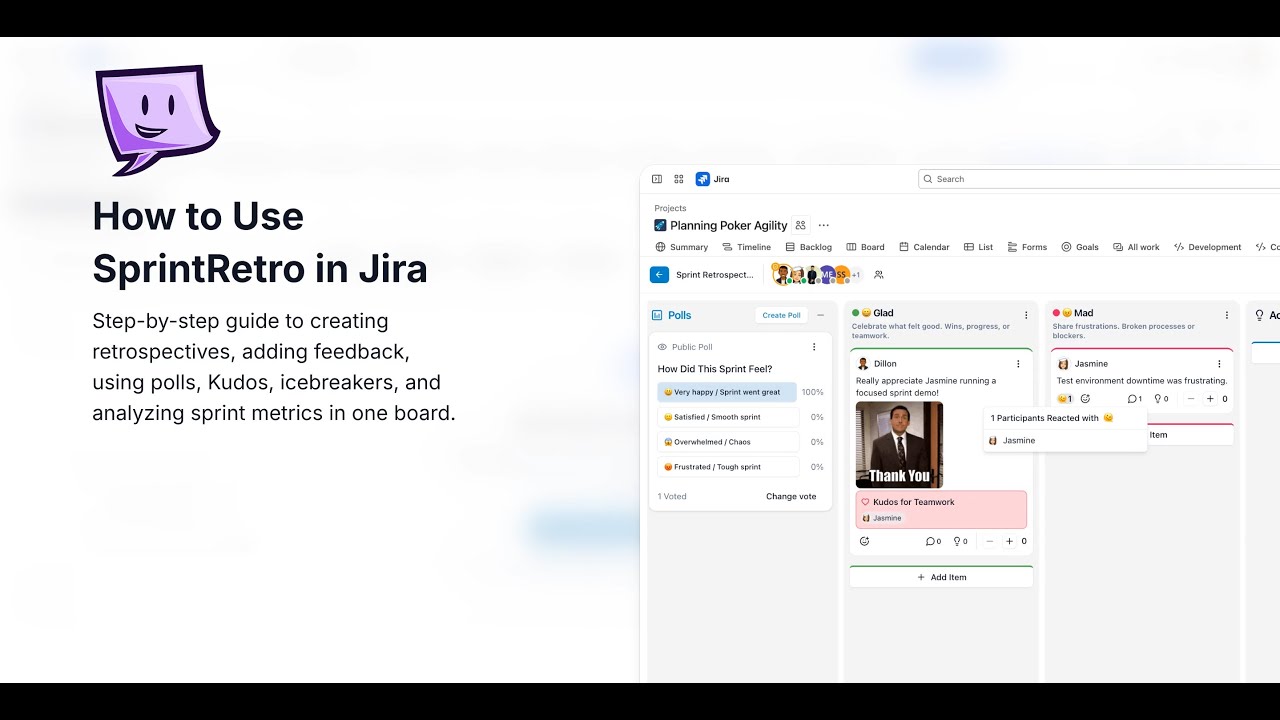 Free Sprint Retrospective App for Jira &ndash; SprintRetro Tutorial & Full Walkthrough