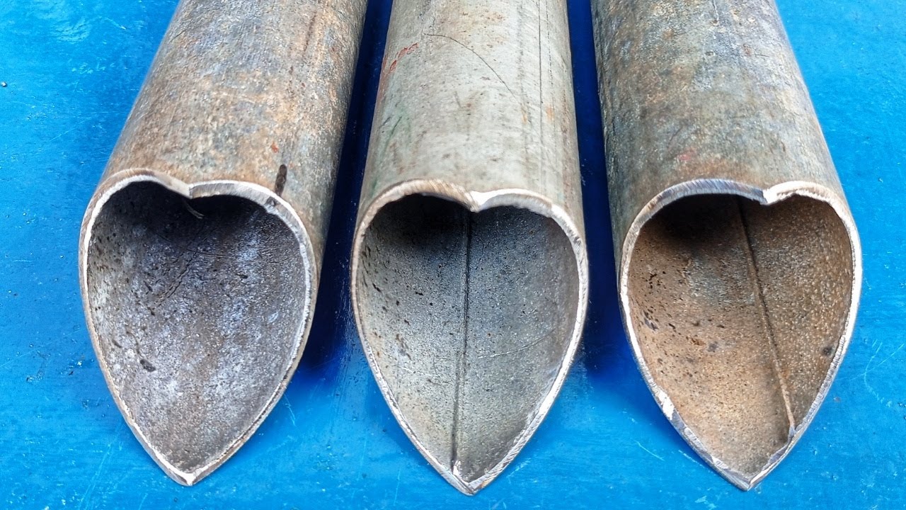 Secret Tricks Of Round Tube Cutting With Cut Off Machine // Round Tube Triangle Cutting