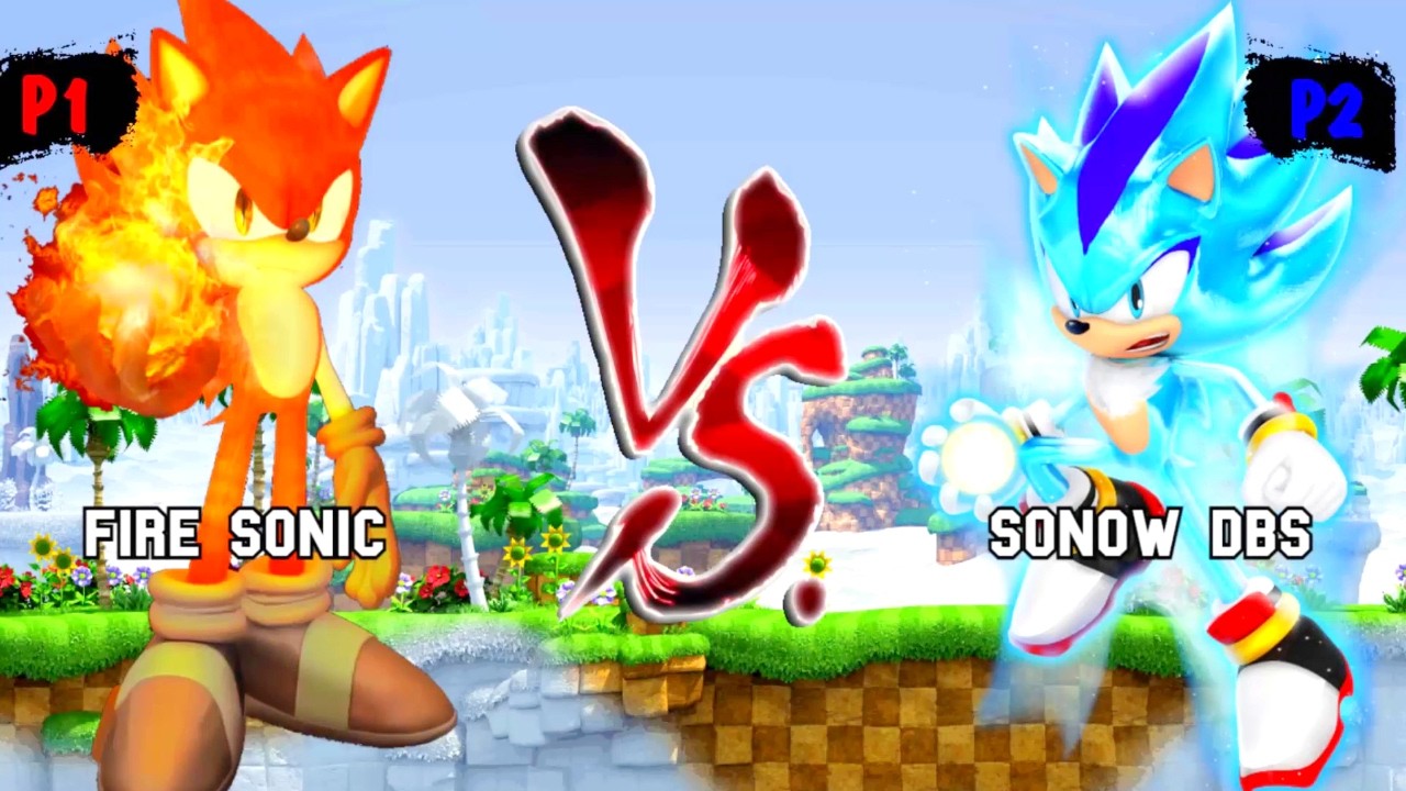 Fire Sonic VS Sonow DBS I Sonic Battle JUS MUGEN v4