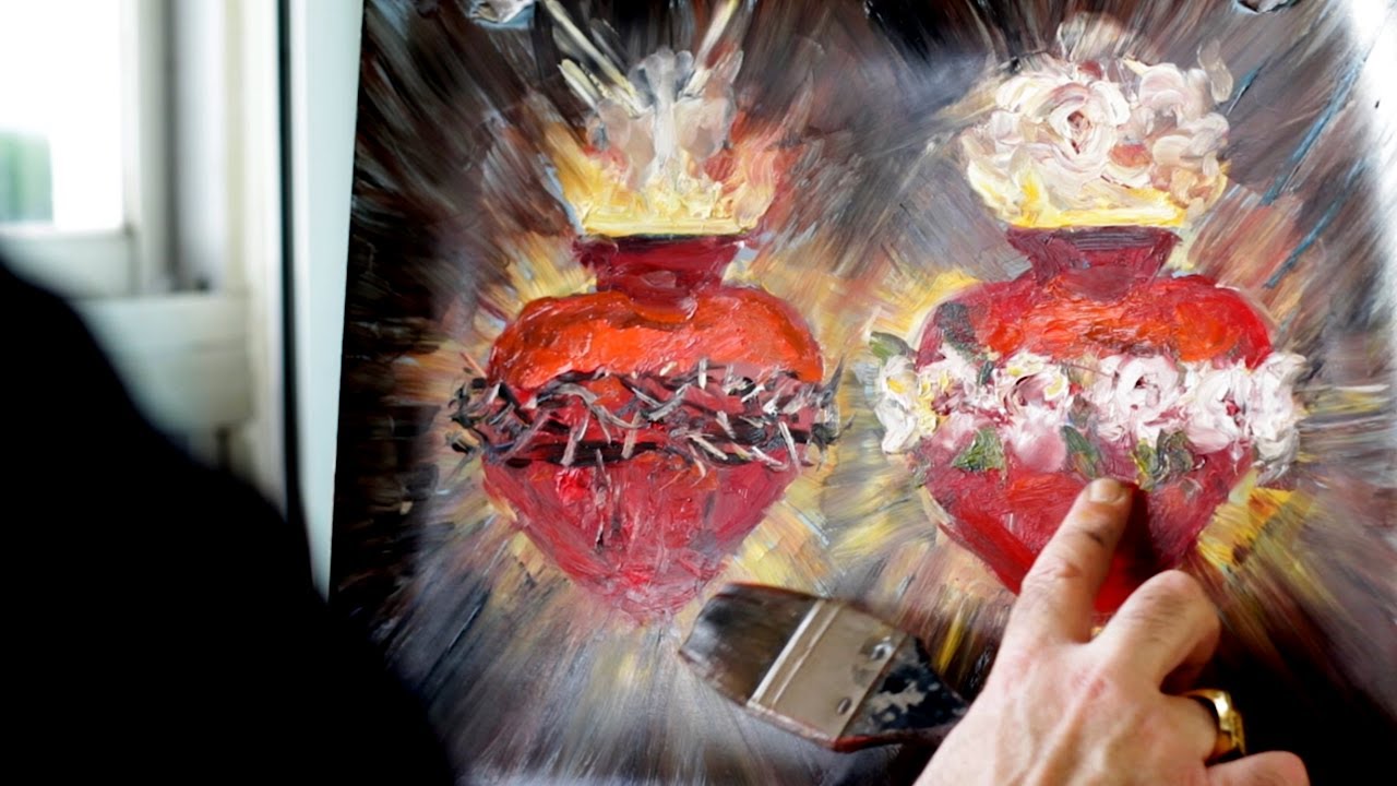 01 Pictorial Process: Sacred and Immaculate Heart | Catholic Art | CASTRILLO