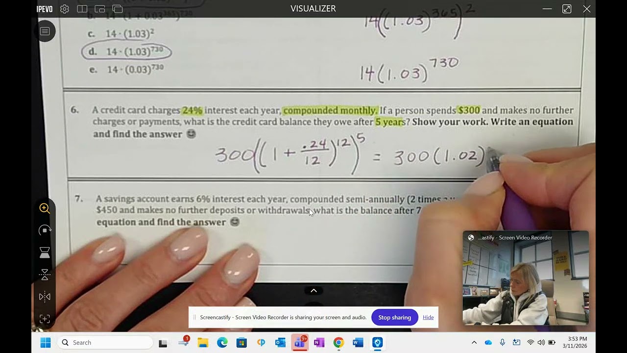 Algebra 1 Unit 5B Test Review