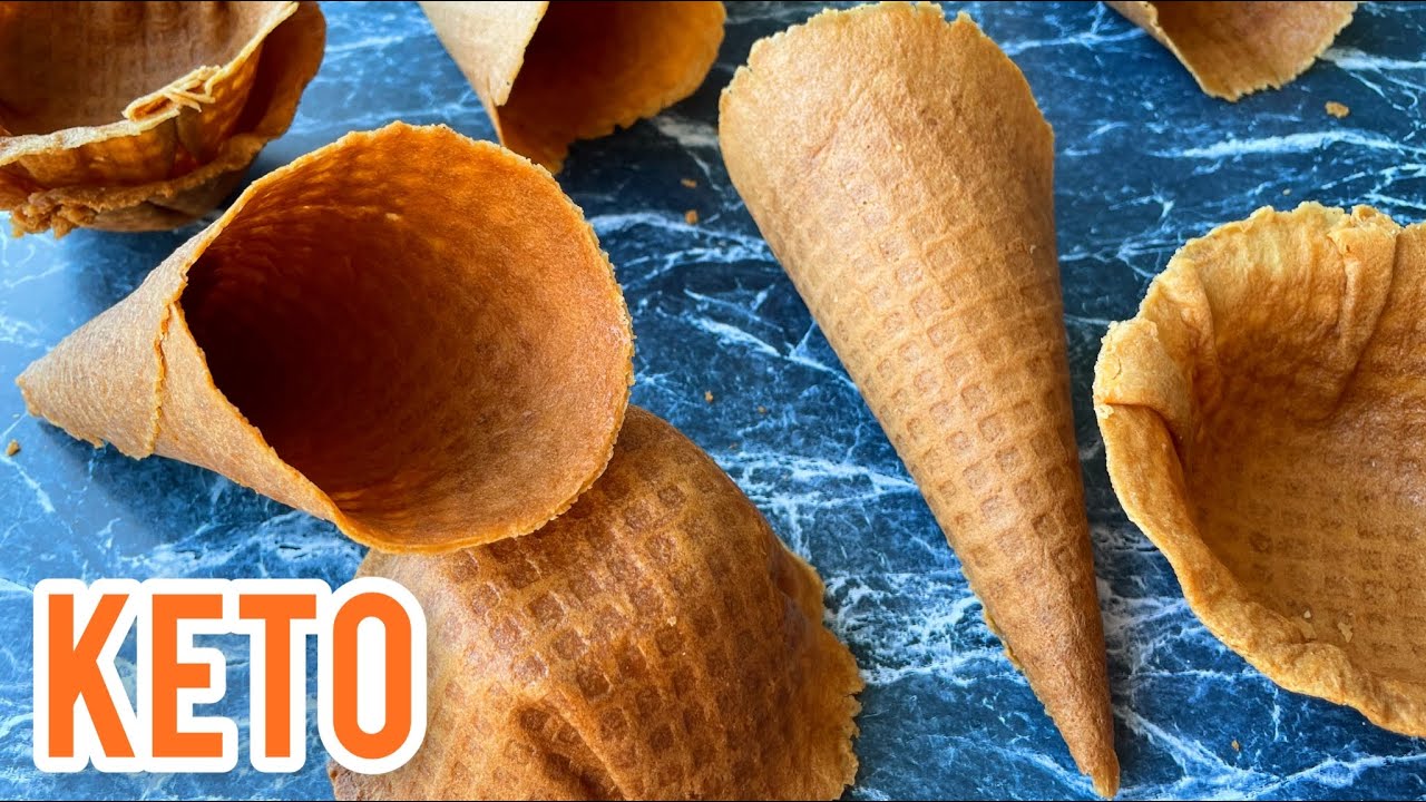 🍦Crispy Keto Waffle Ice Cream Cone & Bowls