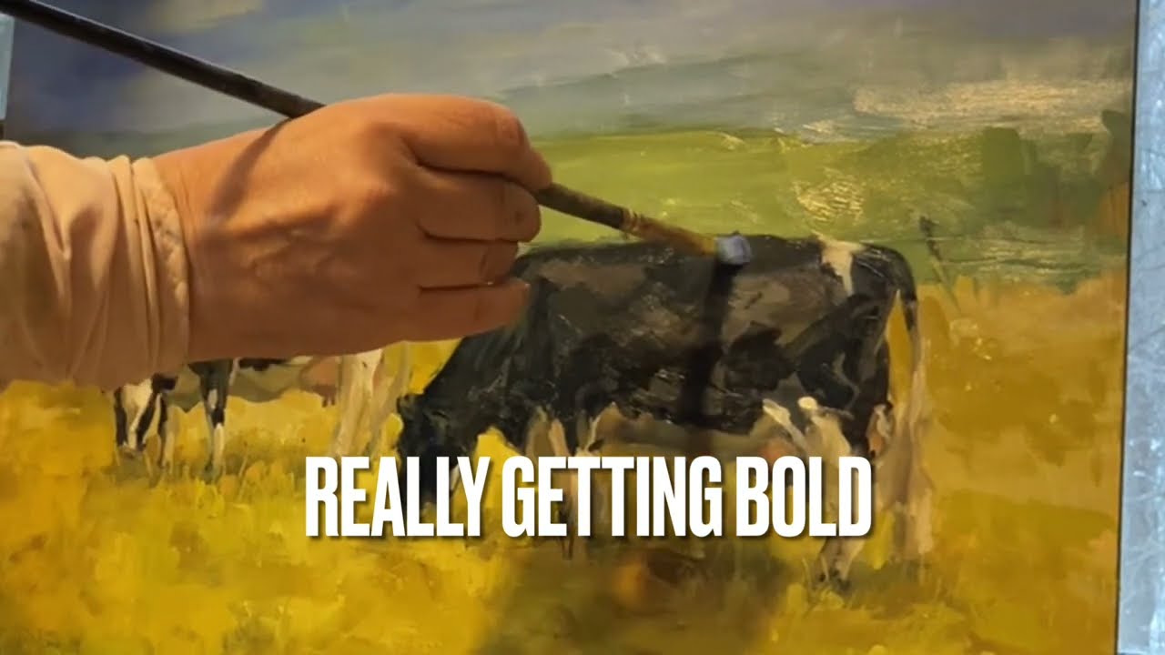 Painting Big - Painting Cows in Oil - Painterly Technique-  Part Two- Finish
