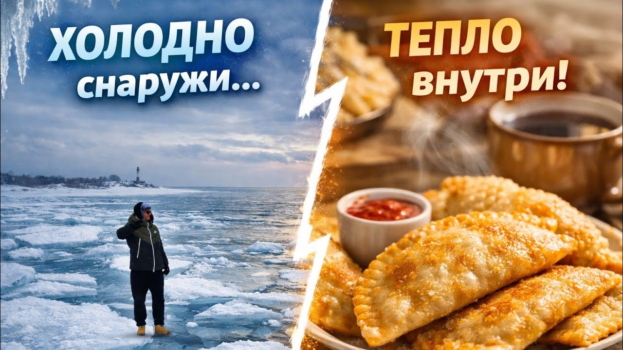  «Балтика во льду, а кухня в масле 😄 Чебуреки спасают»