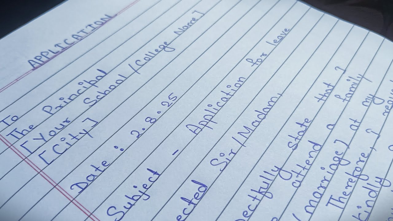 Application to Attend Family function (marriage) | @yugwrites 