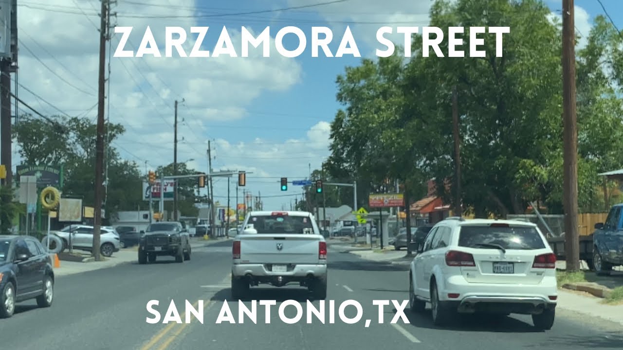 Driving on Zarzamora Street, San Antonio, Texas