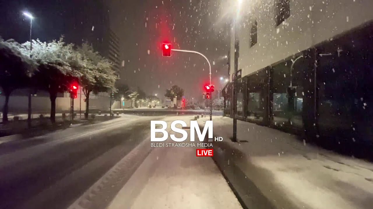 LIVE: Snowfall in Tirana, Albania - Walking in winter snow | Rrugët e Tiranës zbardhen nga bora [HD]