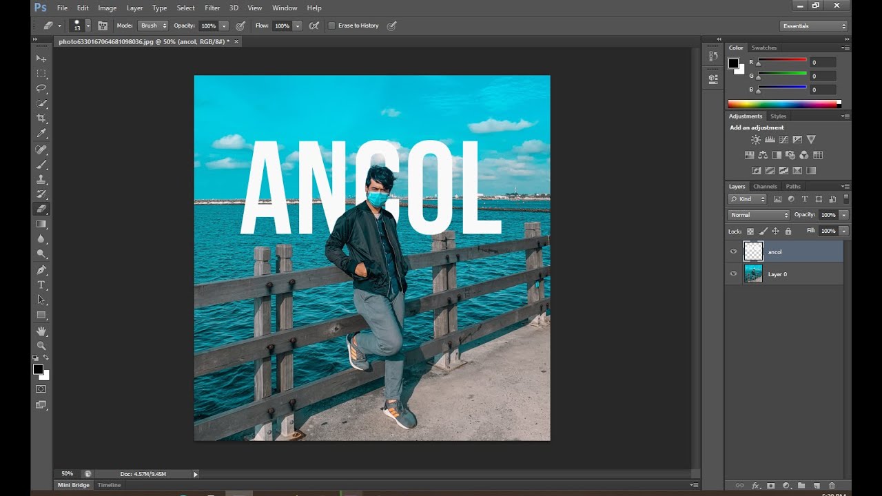 CARA MUDAH MEMBUAT TULISAN DI BELAKANG OBJEK DENGAN PHOTOSHOP