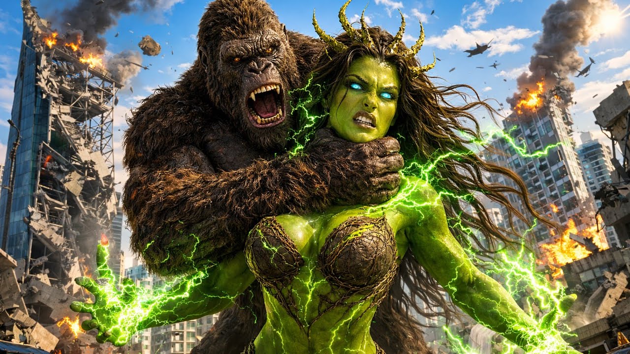 Первобытный Конг против Королевы Зелёной Ярости | Химическая авария порождает монстра | Эпическая...