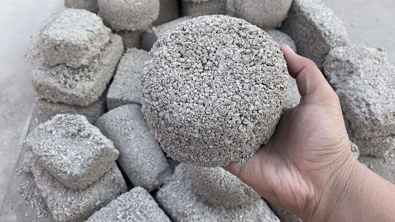 New white stone sandcement dry + water pool crumbling on floor ❤️RS ASMR