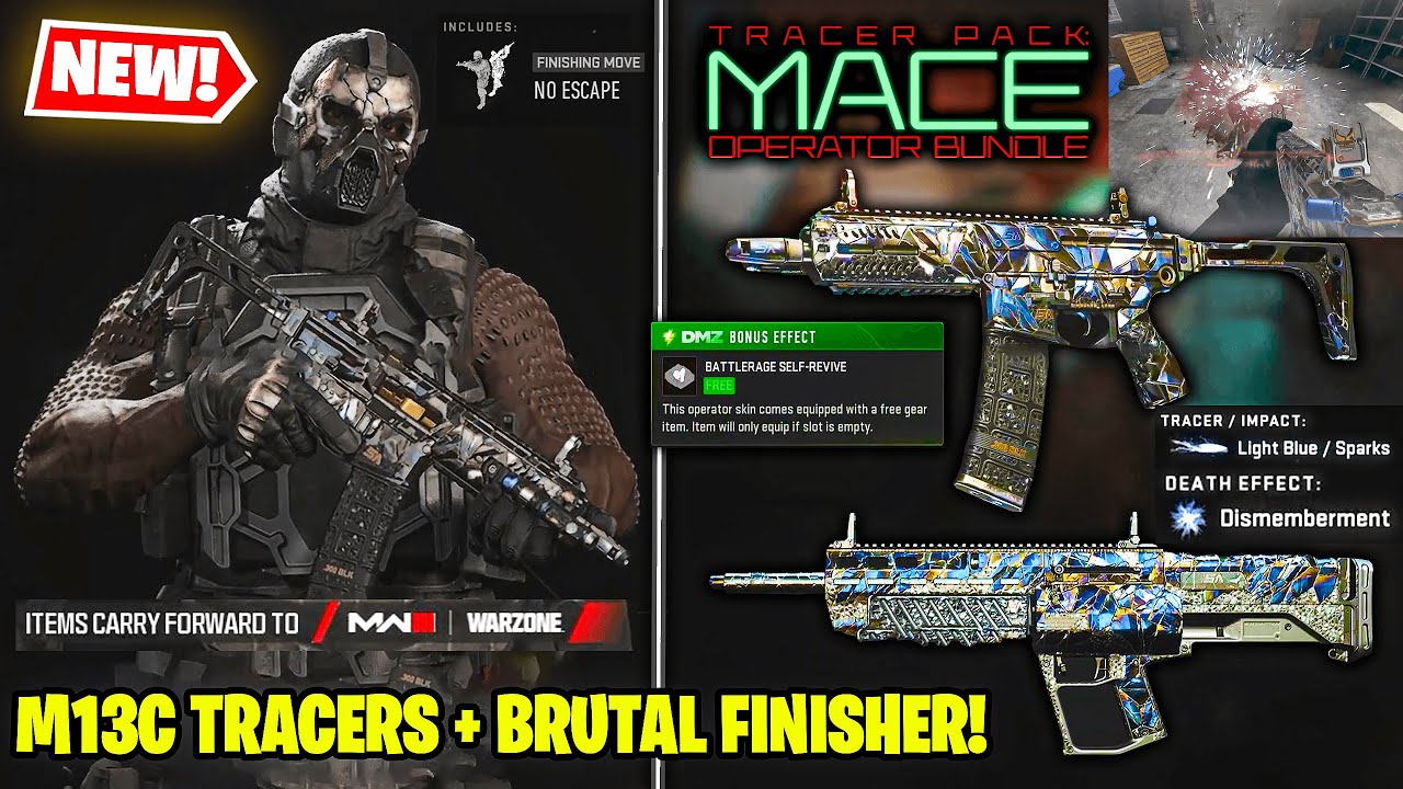 NEW Tracer Pack MACE OPERATOR BUNDLE w/ SPARK DISMEMBERMENT ⚡ MW2 Warzone DMZ (Shrapnel M13C)
