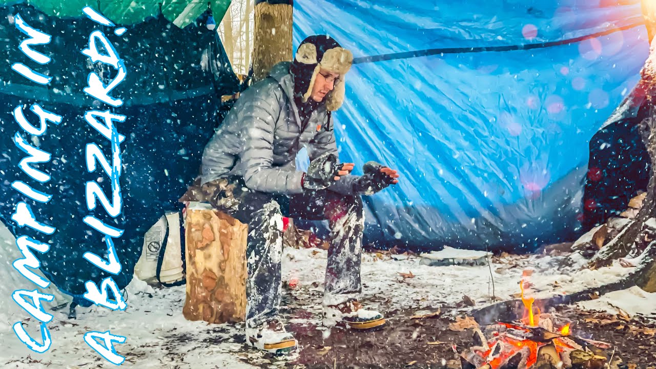 Hammock Camping in a Snowstorm : 12” Snow, 15F, Super Shelter, Beef Stew, Beer, Fun!