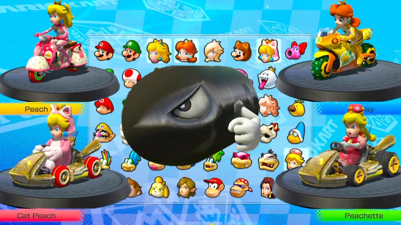Mario kart 8 deluxe 4 Player  Peach vs Daisy vs Cat Peach vs Peachette Only Use  Bullet Bill