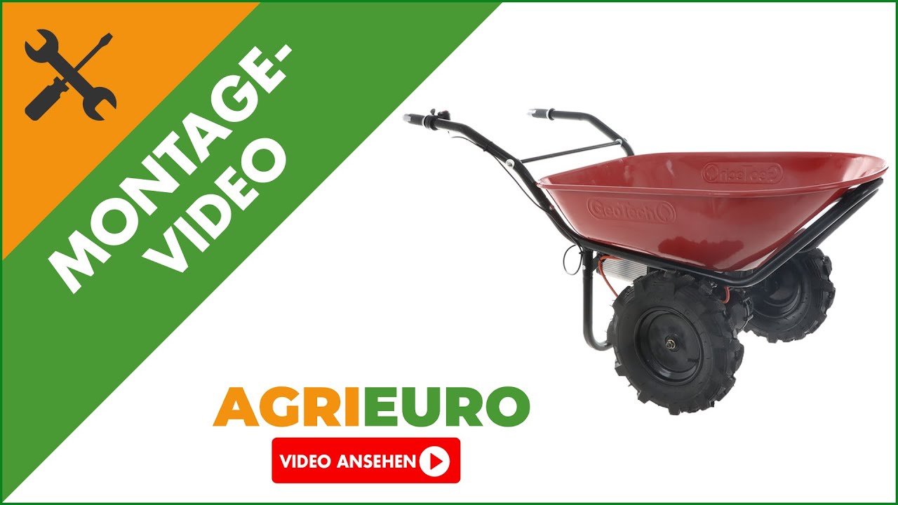 Montagevideo Akku-Schubkarre mit Traktorreifen Geotech CAR 260T-100