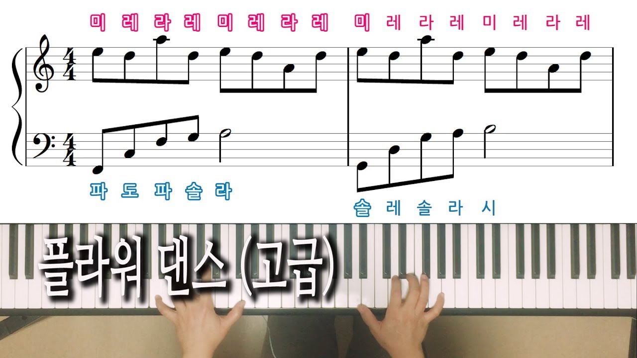 플라워 댄스(고급)★샵 없는 원곡 버전★ 노래방 자막으로 피아노 배우기 플라워댄스 피아노 악보 Flower Dance Piano cover, Pink Piano