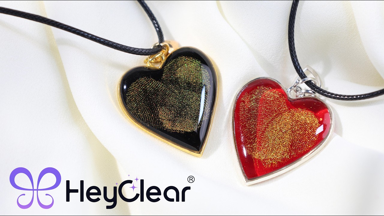 Valentine's Day Exclusive Gift: Fingerprint Heart UV Resin Pendant