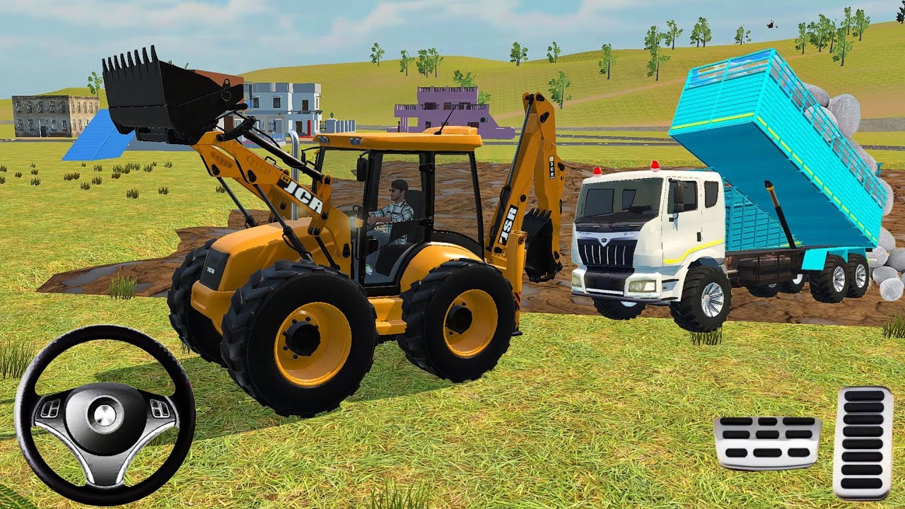 Drive JCB and Uploading Stone🪨🚜 From Dumper Truck in Game 🔥 #truck #jcb #tractor #dumper #games