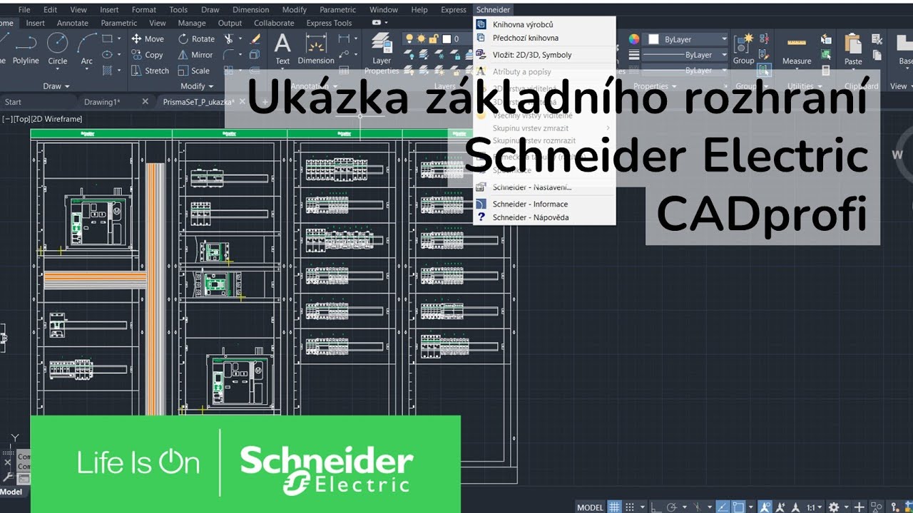 Ukázka základní rozhraní Schneider Electric CADprofi | Schneider Electric
