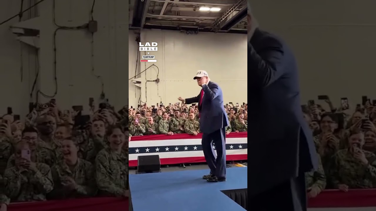 Donald Trump performs his iconic dance to US navy 🕺