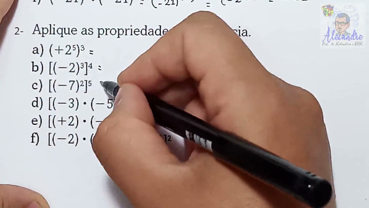 I) Reduza a uma só potência