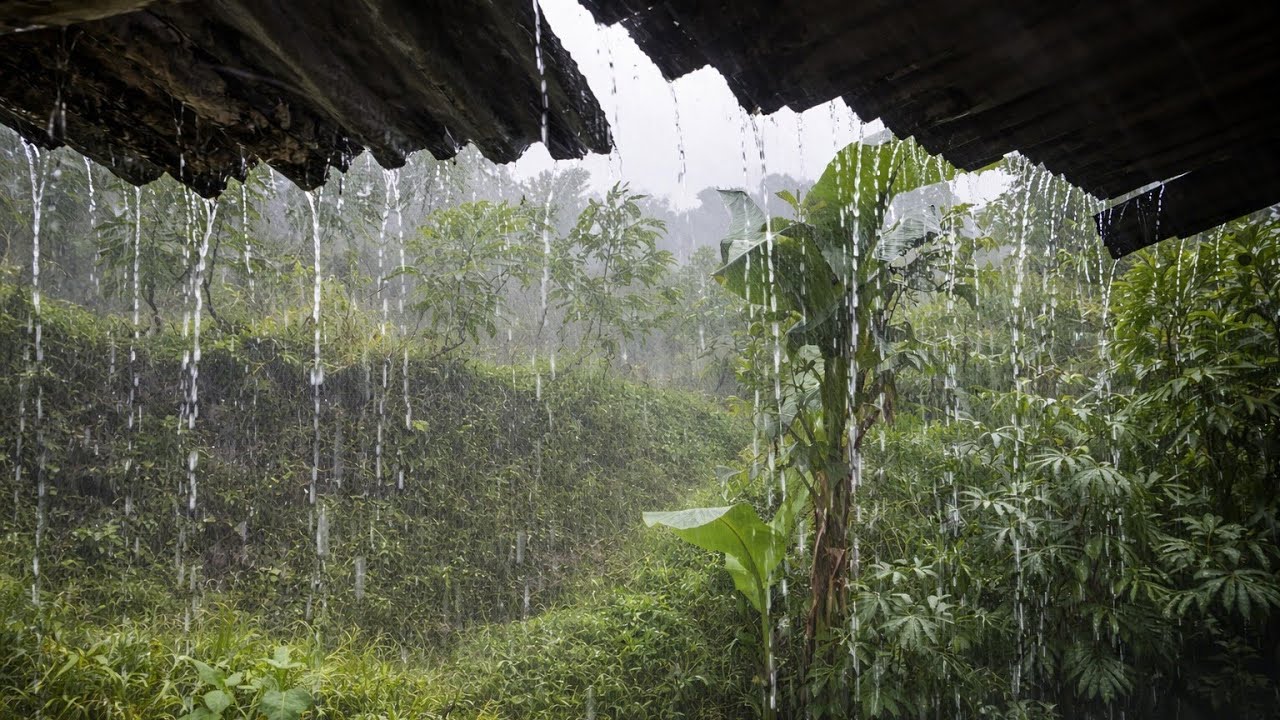 Heavy Rain All Night to Fall Asleep Quickly & Sleep Soundly Without Music 